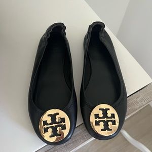 Tory Burch Slides - Black with Gold emblem - Size 5